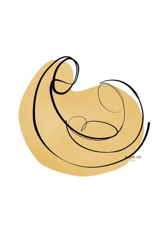 Nativity, one line drawing